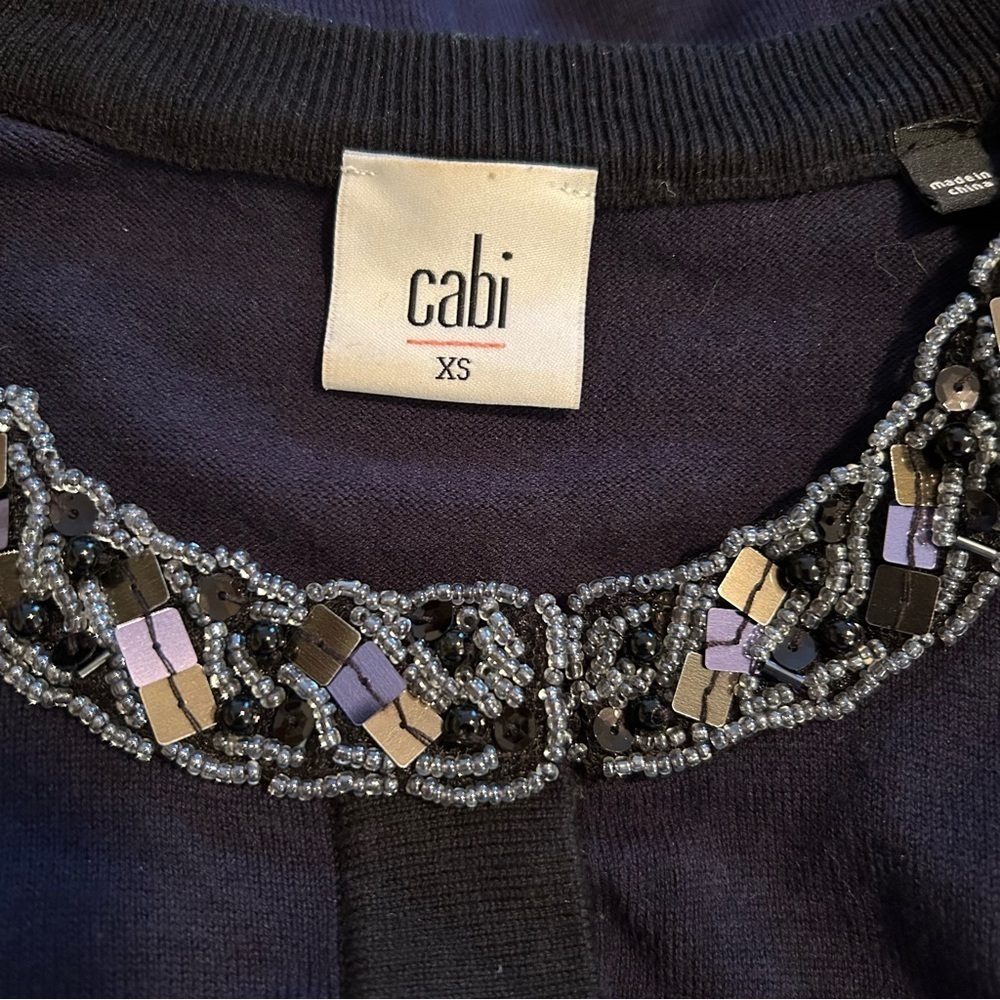 CAbi Style 3304 Midnight Blue Formal Round Neck Cardigan - Picture 13 of 13